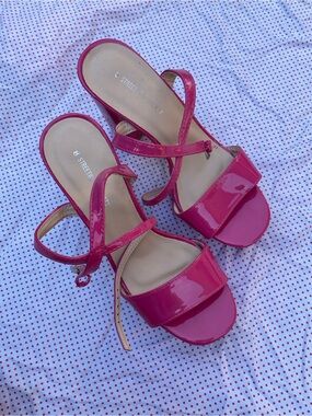 Pink Platform Strap Heels